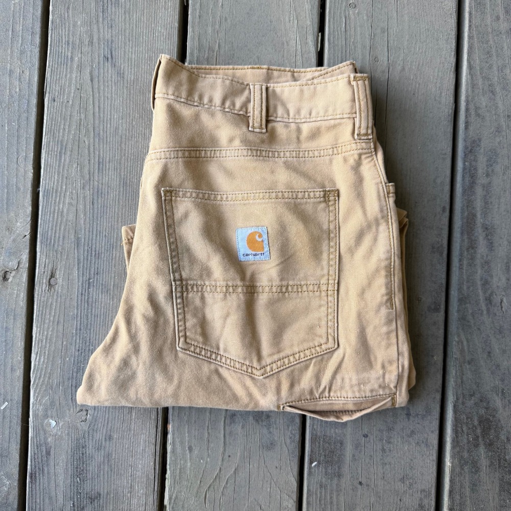 Carhartt Tan Canvas Carpenter Work Pants Duck Streetwear Gorpcore Trousers Mens